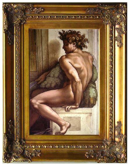 framed  Michelangelo Buonarroti Ignudo, Ta057